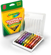 Crayola Anti - Roll Non - Toxic Triangular Crayon 8ct 52 - 4008 - Colorland Toys